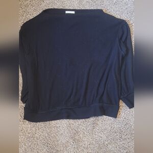 We The Free Free People  Black Ribbed Knit Top